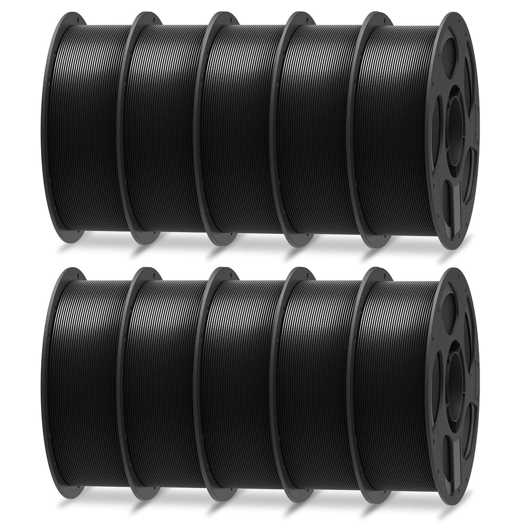 ANYCUBIC PLA Plus (PLA+), 3D Printer Filament 1.75mm Bundle, High Toughness, 1KG Spool, Black, White, Texture Grey, Pink, Red, Blue, Green, Orange, Yellow, Purple, 10KG in Total