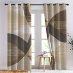 Mid Century Blackout Curtains & Gifts, Thermal Insulated Room Darkening Grommet Drapes for Bedroom Living Room, Minimalist Modern Abstract Window Treatments, 108 Inch Drapes 2 Panel Set