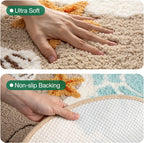 LUMI Beach Bathroom Rug Oval Soft Microfiber Absorbent Bath Mat 30x60