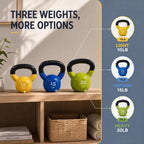 Fitvids 5-50 LB Kettlebells Cast Iron Strength Training Kettlebells for Home Gym Exercises, Single or Set