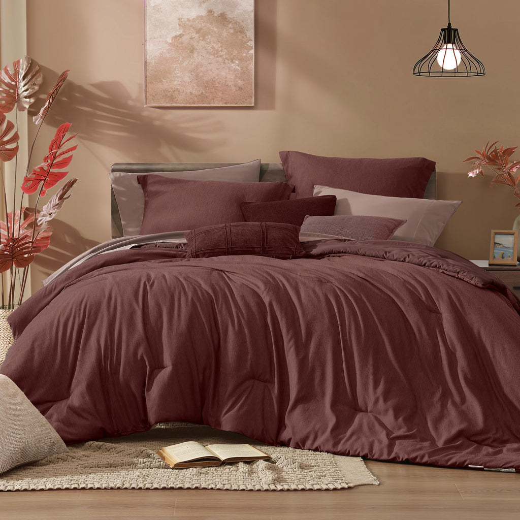 Monbix King Size Comforter Set Olive Green 7 Pieces Bed in a Bag