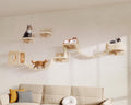 13-in-1 Cat Wall Shelves, Moon & Bridge Cat Wall Furniture, Beige