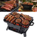 100% Cast Iron Hibachi Grill Charcoal, Hibachi Grill Outdoor, Oval