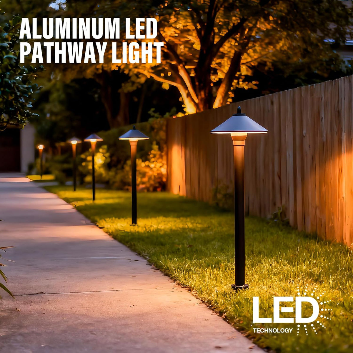 VENUS MANUFACTURING 24PK Low Voltage LED Pathway Lights 1.2W Outdoor Landscape Lighting 40 Lumen Landscape Path Lights 2700K for Lawn Patio Yard Walkway Driveway Pathway Garden