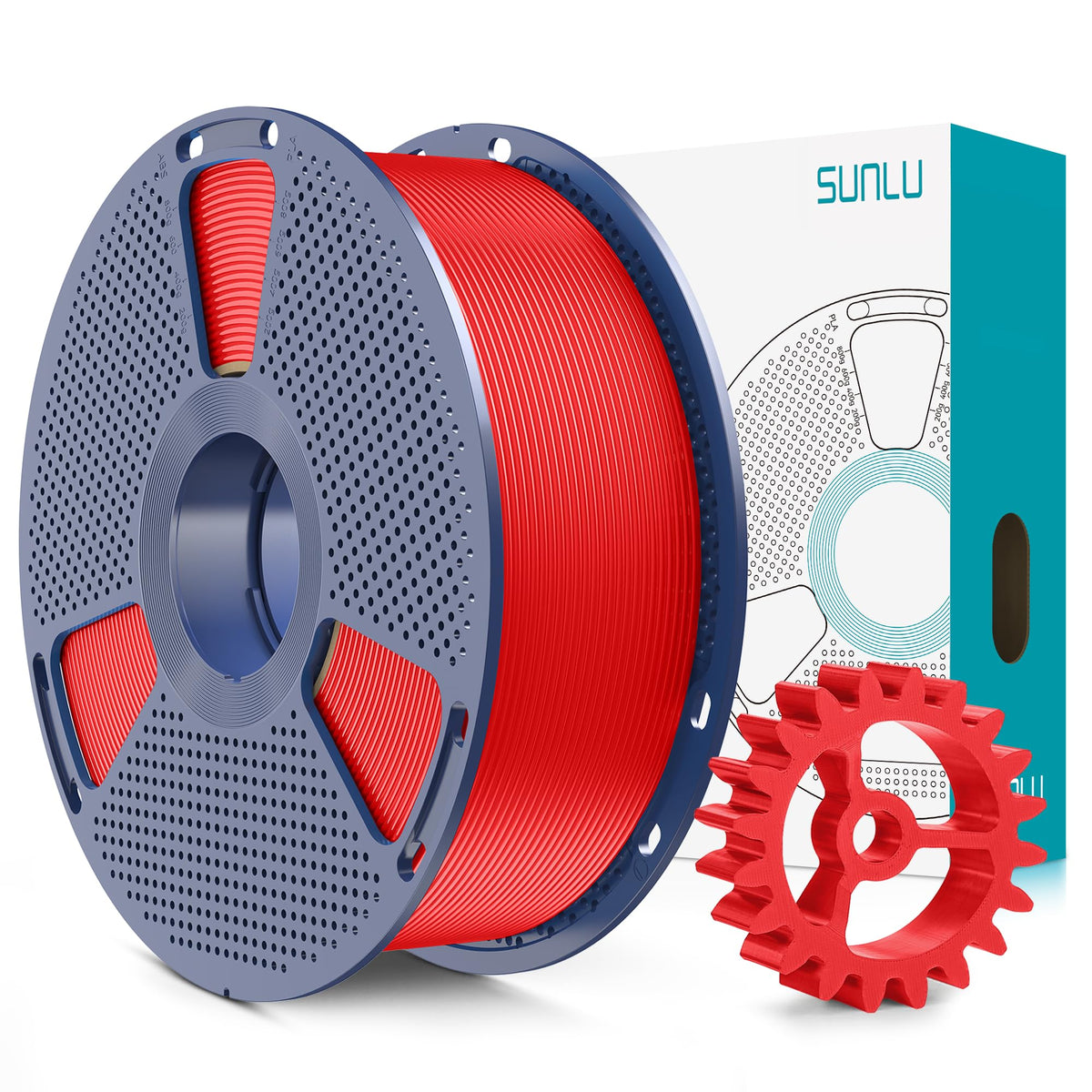 SUNLU PLA+2.0 3D Printer Filament, Multicolor, 10-Pack (10KG)