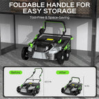 TIECTOWN 2026 Upgrade 16-Inch 15.5A Electric Dethatcher & Scarifier, Green