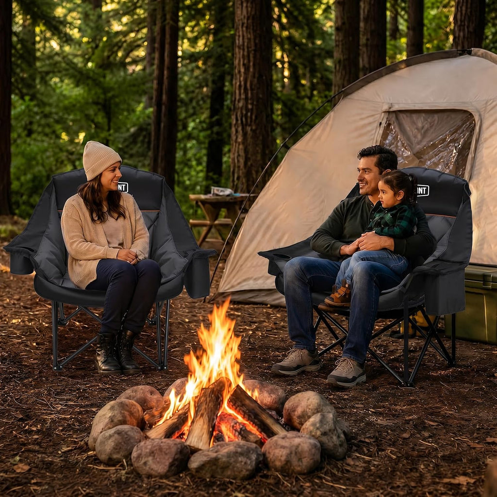 Overmont 2-Pack Oversized XL Camping Chairs - 500 lb Support