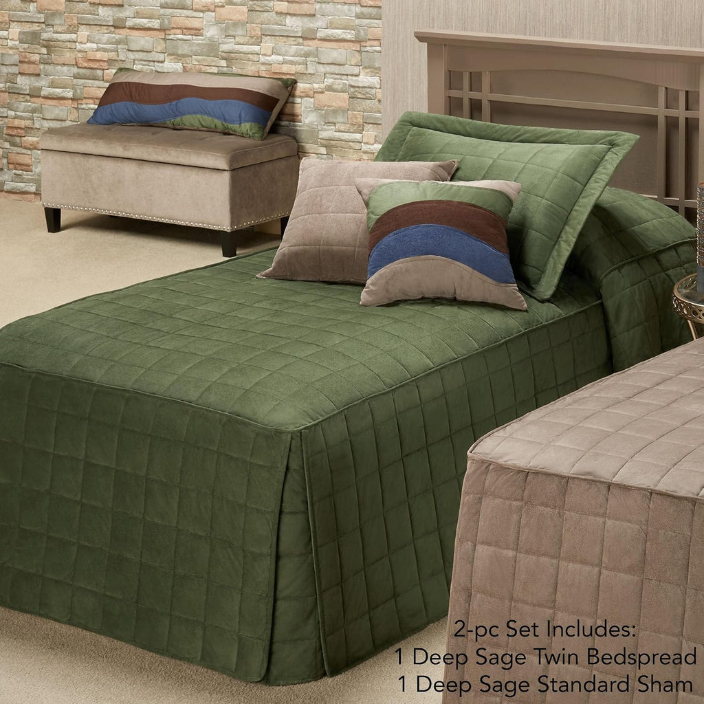 Touch of Class Camden Luxury Bedding, Deep Sage Green, Twin, 2 Pc Set