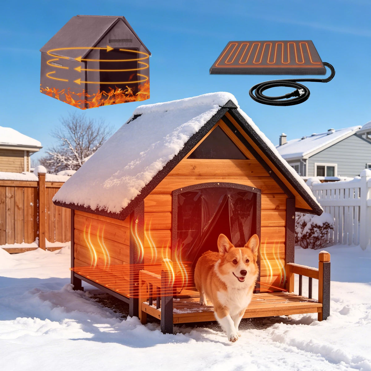 GUTINNEEN Extra Large Dog House Outdoor with Reinforced Iron Frame