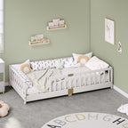 Full Montessori Floor Bed with Rails