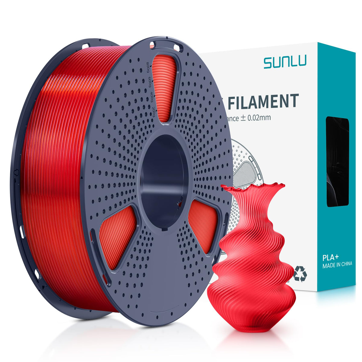SUNLU PLA Plus Filament 1.75mm, 10KG Bundle, Black & White