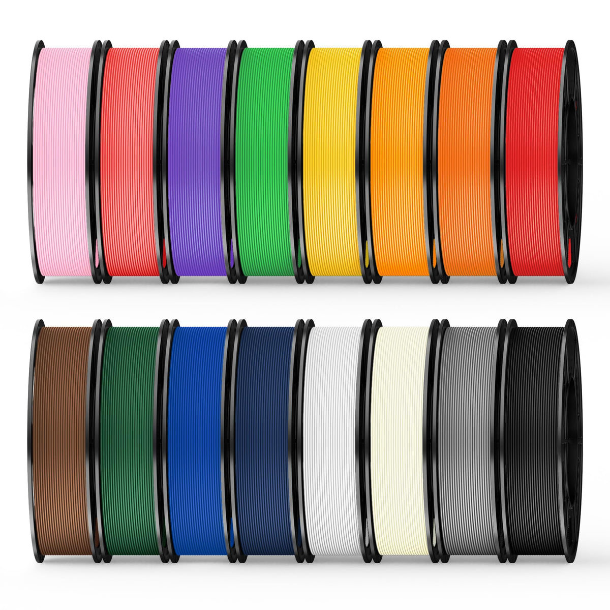 UJOY3D 10kg Elite PLA+ 3D Printer Filament Bundle, 10 Color Pack 3D Printing Filament 1.75mm, 1kg Spool 10 Pack, Black+Jade White+Cream White+Grey+Red+Cobalt Blue+Green+Orange+Yellow+Beige Skin