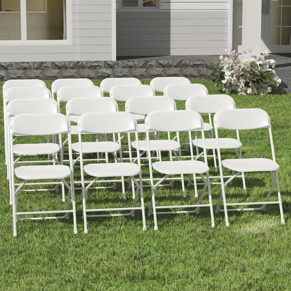 10 Pack White Folding Chairs for School Events Wedding Party Picnic