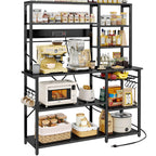 SUPERJARE Large Bakers Rack with Power Outlets, 39.6 Inches Microwave Stand