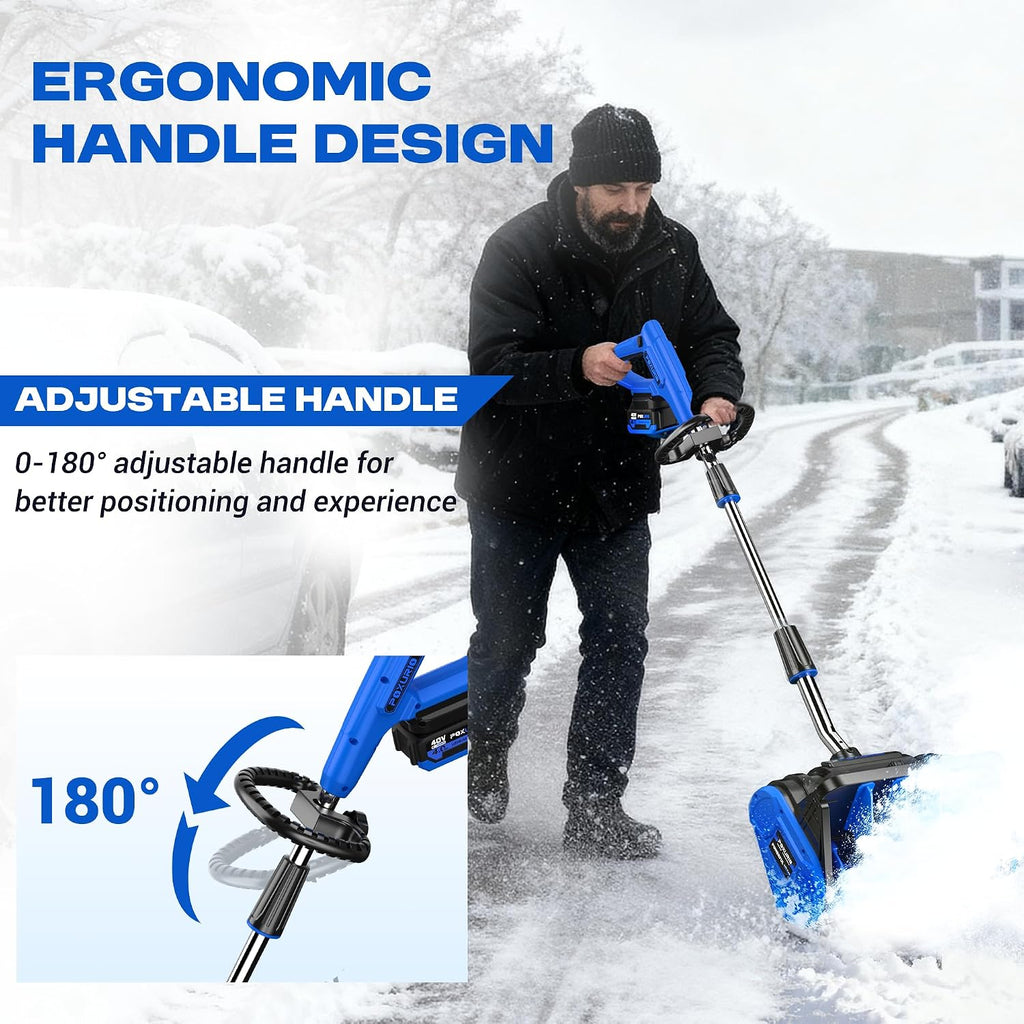 40V Electric Cordless Snow Shovel, 13 Inch Brushless Snow Blower with 2×4.0Ah Batteries & Fast Charger, 25FT Throw Distance Snow Shovel for Driveway, Patio, Deck, Walkway
