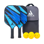 JOOLA Pickleball Paddles Set of 2 – Multiple Colors - Reinforced Fiberglass Surface – Lightweight, Durable, Beginner-Friendly Racket Design – Set Includes Balls & Bag – USAP Approved