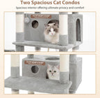 Gitelsnour Cat Tree, 74" Tower for Large Cats, Big Condo & Hammock GCT030W