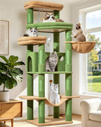 Taoqimiao Heavy-Duty Cat Tree, 71 in Cat Tower for Large Cats 20lbs+