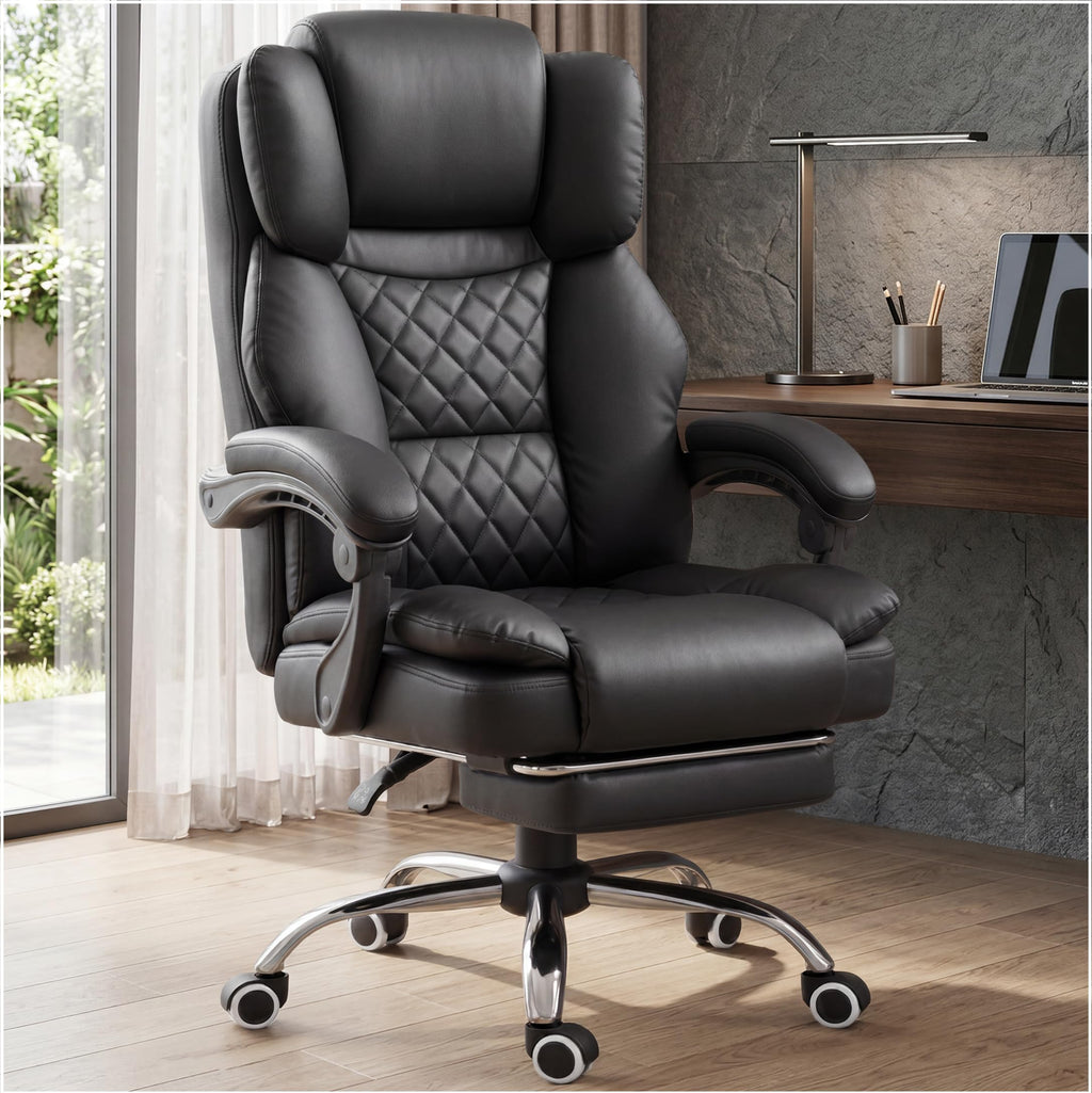 GTPLAYER Big and Tall Office Chair with Pocket Spring Cushion & Ergonomic Lumbar Support for Lower Back Pain Relief, High Back Computer Gaming Chair with Foot Rest, Comfy Teddy Fleece, White