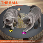 Cat House for Indoor Cats,Large Double Cat Beds Cave with Cat Scratcher Pad Toys w/Catnip,Soft Washable Cushion Cat House Shelter D15xH15in (Classy Grey Cardboard Cat Scratcher)