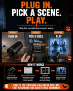 W/ Video Halloween Projector Scary Halloween Decorations，White：With Fabric