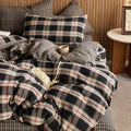 EAVD Vintage Buffalo Plaid Duvet Cover Queen Red&Black&Green Muslin Cotton