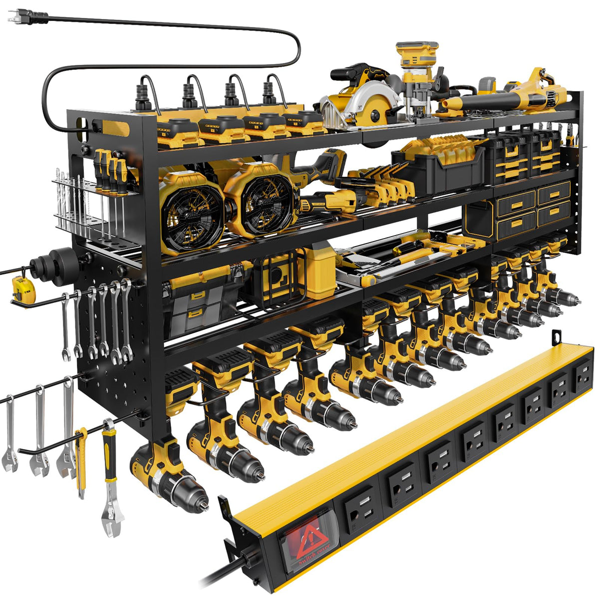 Large 49''Wide Power Tool Organizer Wall Mount, Charging Station