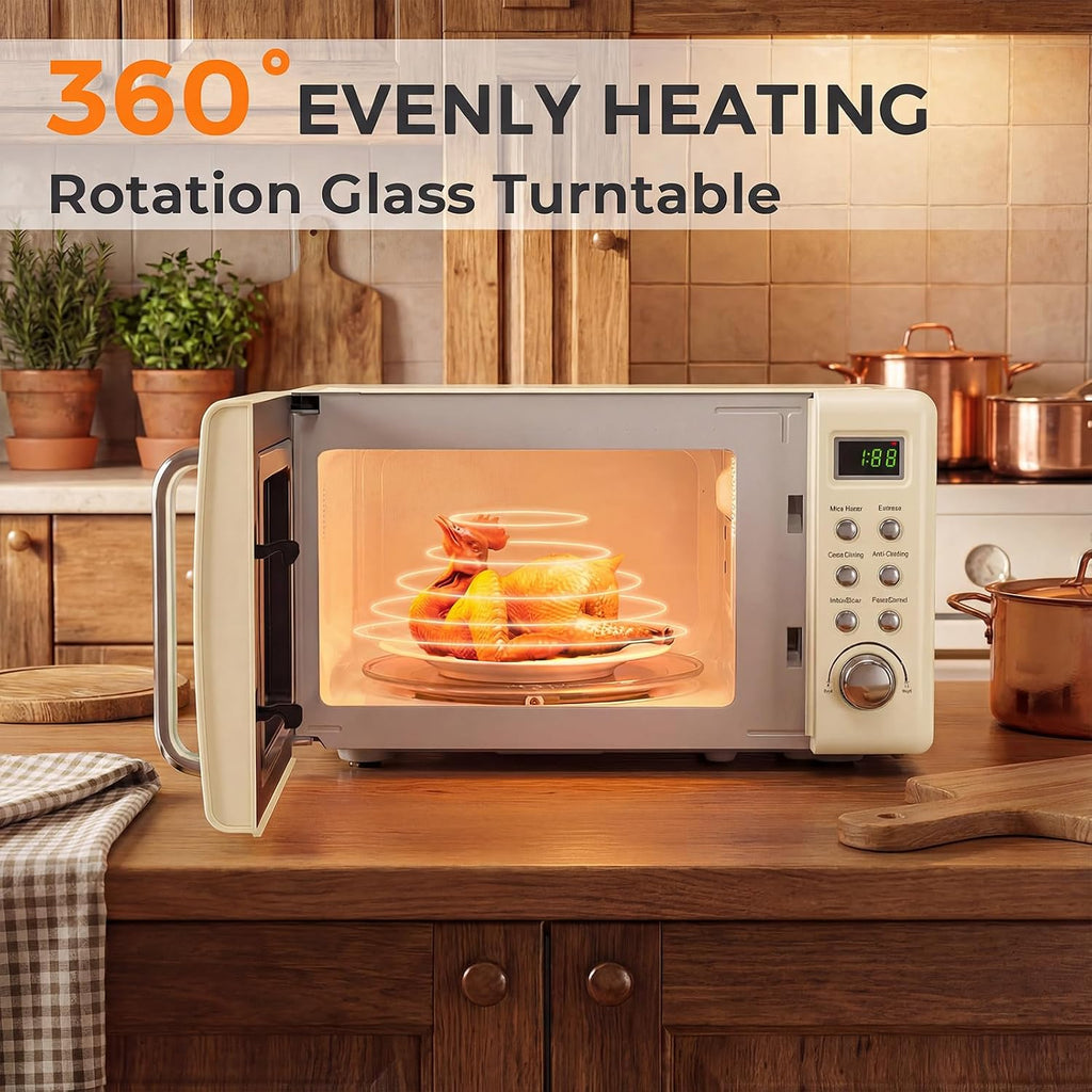 0.7Cu.ft Mini Microwave Countertop w/ 5 Micro Power, 700W