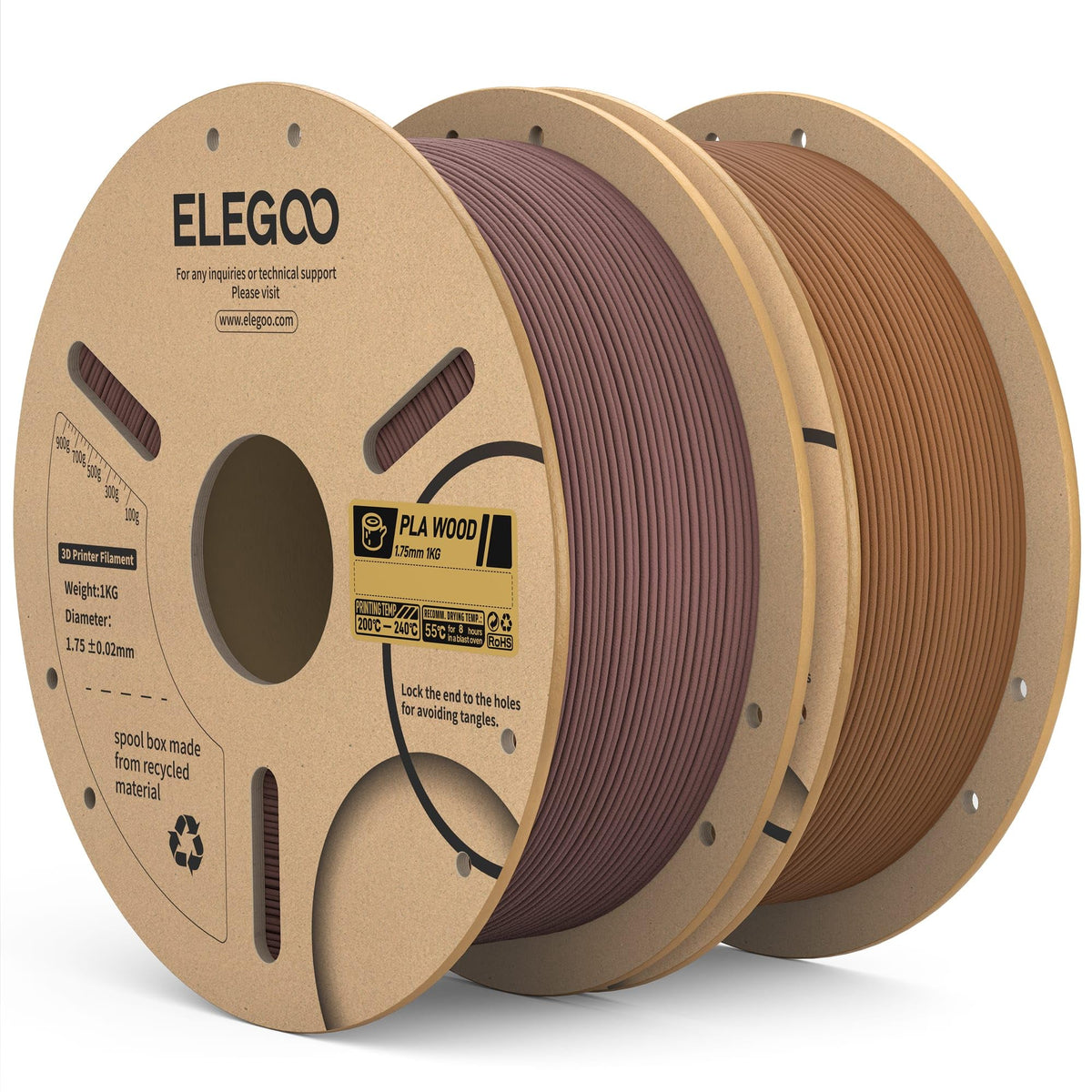 ELEGOO PLA 3D Printer Filament 1.75mm Bundle Multicolors 10KG