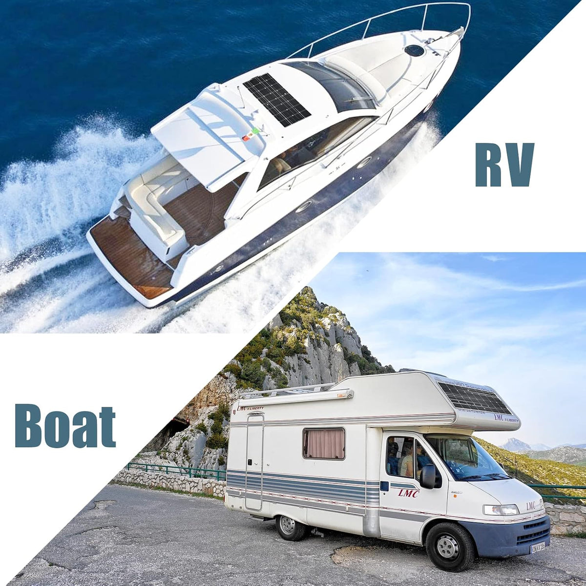 300W Flexible Solar Panel (3pcs 100w) 24V/12V Solar Panel Monocrystalline Silicon Photovoltaic Solar Charger is Suitable for RV Yacht Camping and Other Uneven Surfaces