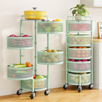 SNTD 5-Tier Fruit and Vegetable Basket Bowls for Kitchen, Rotating, Black