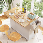 Dripex 41.5'' Kitchen Island with Power Outlet, Trash Cabinet & Storage