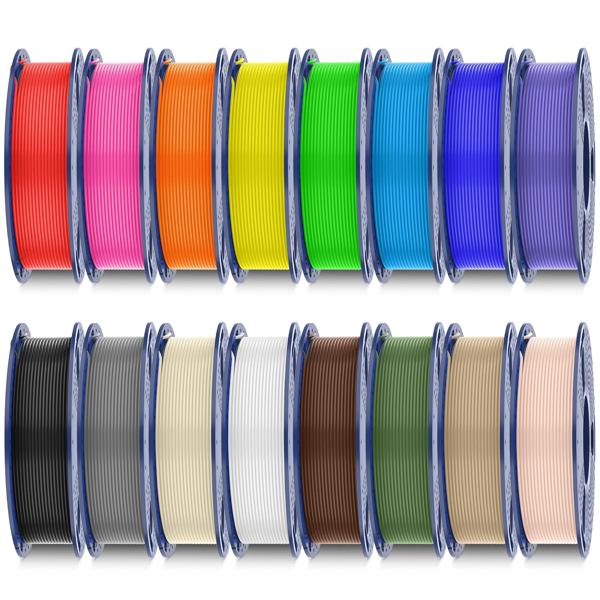 SUNLU PLA+2.0 3D Printer Filament, Multicolor, 10-Pack (10KG)