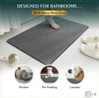 Extra Large Diatomaceous Earth Stone Bath Mat (31.5” x 19.7”) Dark Gray XL