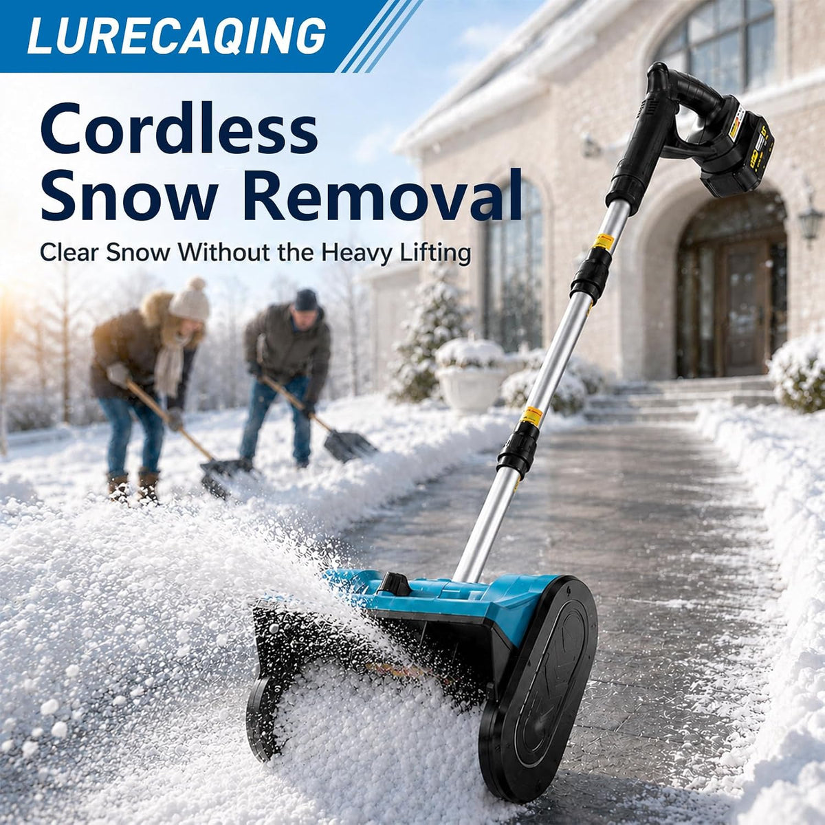 Battery Powered Snow Shovel Portable Snow Blower 3.0AH-Blue