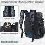 Fishing Tackle Backpack With Rod Holders,45L Large Tackle Bag & Fishing Tackle Backpack for Fishing,Camping, Hiking,Camouflage Blue