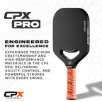 CPX Pro Carbon Fiber Pickleball Paddle - Professional Grade, Matte Finish, Honeycomb Core, Tennis Style Grip - Edgeless Paddle Designed in Chicago, USA