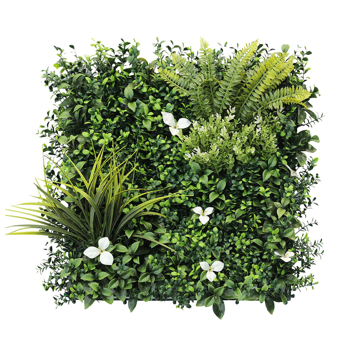ECOOPTS 20"x20" Faux Ivy Privacy Fence Screen Artificial Boxwood Panels Topiary Hedge Plants for Indoor Outdoor Decoration, #8 Mixed Leaves, 18 Packs