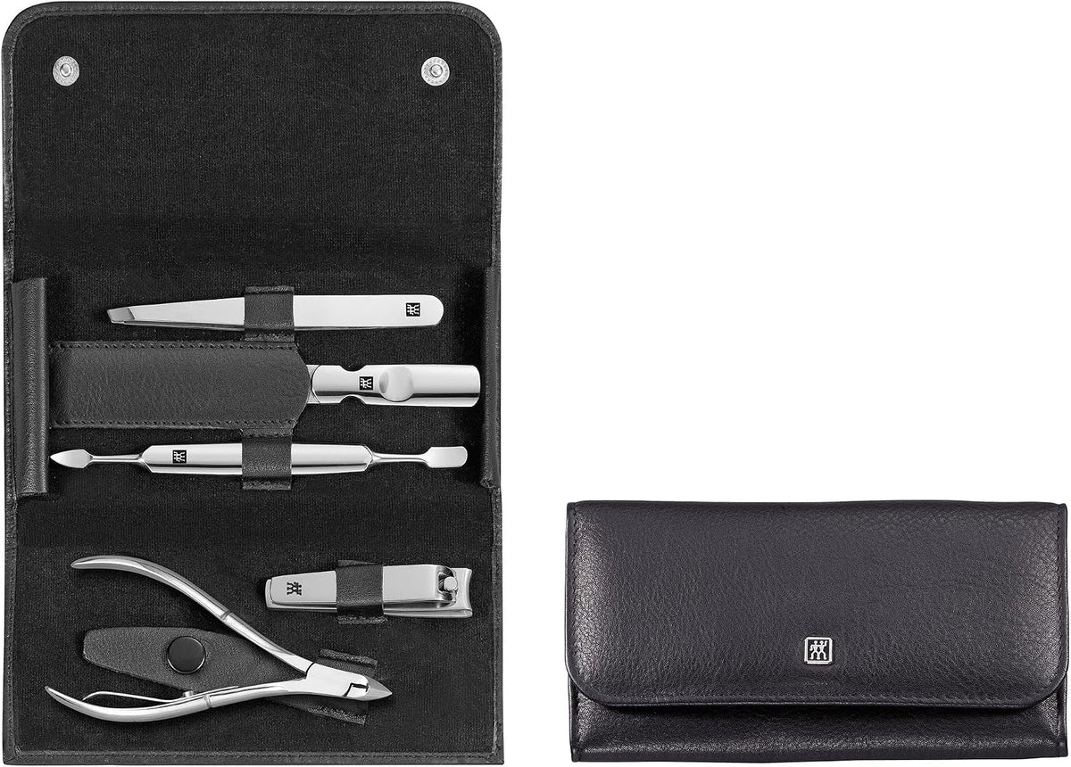 ZWILLING Beauty Classic Inox 6-pc Manicure Set with Black Leather Case