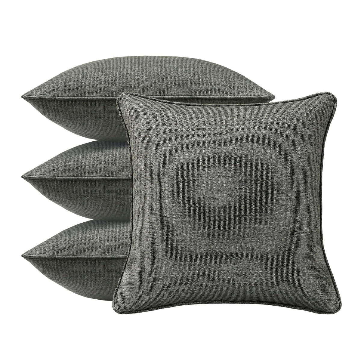 4 Pack Sunbrella Outdoor Water Repellent Throw Pillows 18x18 Inch with Insert, Decorative Square Patio Pillows for Home Garden Couch Balcony, Canvas Camel