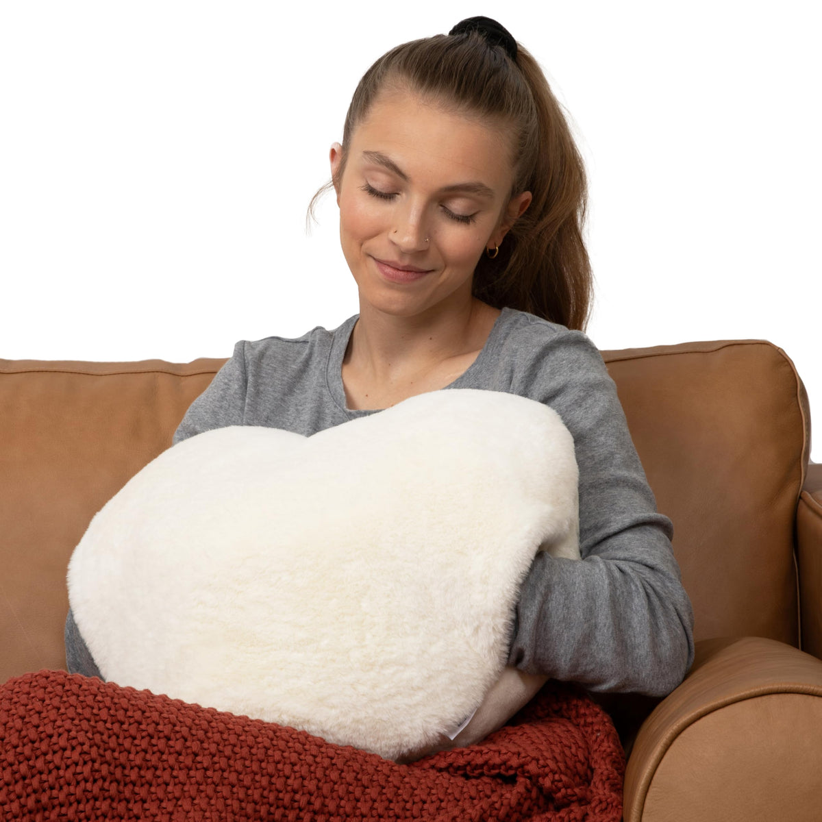 HUGIMALS Super Sized Heart to Hug Pillow in Sage | 8 lb Weighted Soft Heart Shaped Sensory Pillow | for Self-Care, Relaxation, Sleep with Cozy Hand Pocket - Thoughtful Gift for Adults, Teens