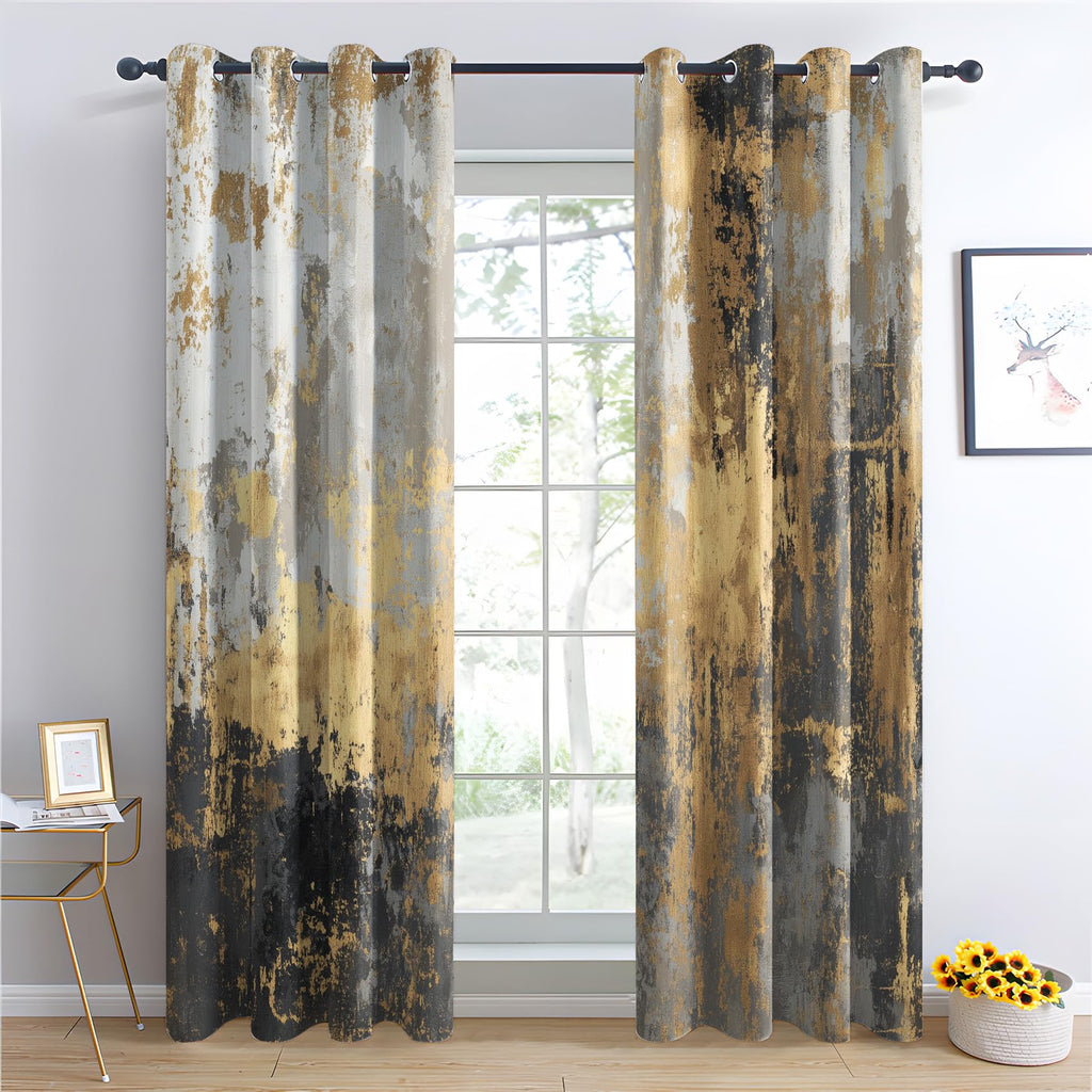 Tie Dye Blackout Curtains & Gifts, Thermal Insulated Room Darkening Grommet Drapes for Bedroom Living Room, Boho Hippie Abstract Window Treatments, 108 Inch Drapes 2 Panel Set