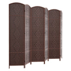 HALLYBEE Room Divider Panel,8 Panel Partition Room Dividers, Dark Mocha