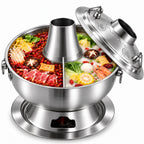 Charcoal Hot Pot, Chinese Charcoal Hot Pot Cooker for Camping (Bronze)