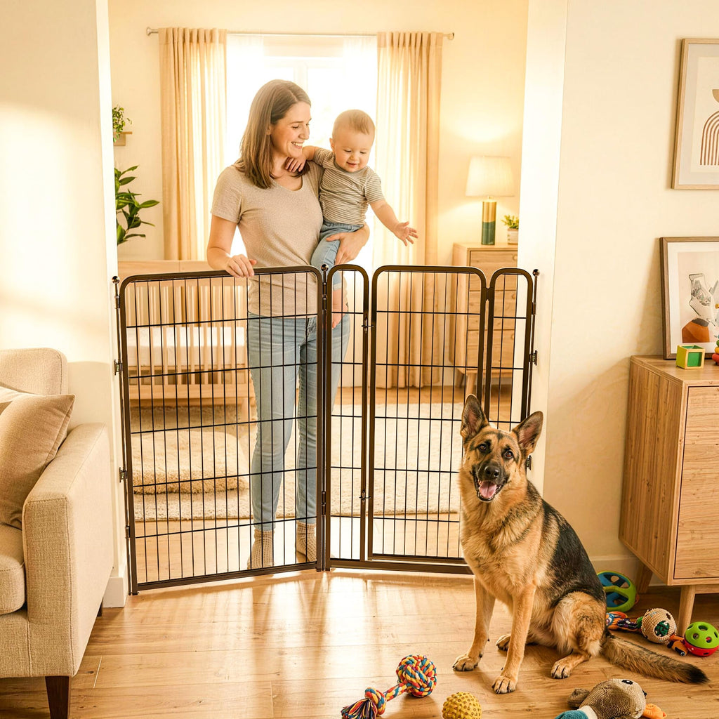 FXW Dog Gate, Extra Wide Adjustable for Openings Up to 165", 32" H