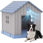 43 Inch Large Dog House Outdoor/Indoor,Plastic,Blue