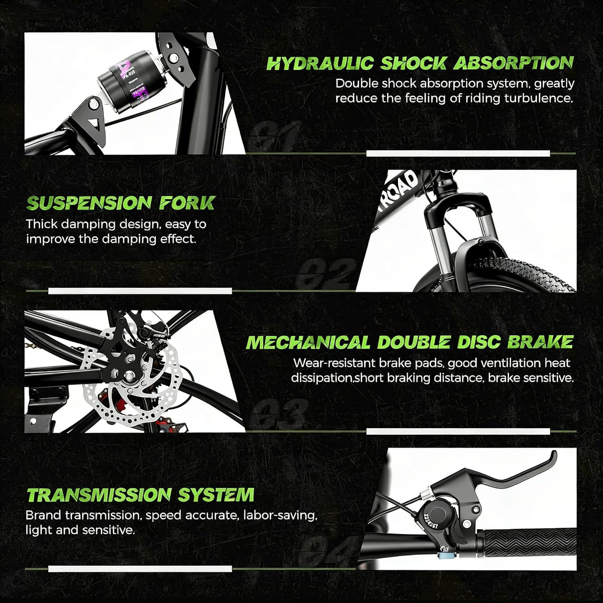 Betterland 26 Inch Adult Folding Mountain Bike, 21 Speeds Full Suspension Foldable Bikes, Dual Disc Brake, High Carbon Steel Frame Bicycle for Men Women