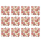 Pink Yellow Flower Wall Panels, Artificial Peony Rose Backdrop, 6Pcs 3D Silk Floral Panels for Wedding Decor, Party Background, Home Wall Decoration (40x60cm)