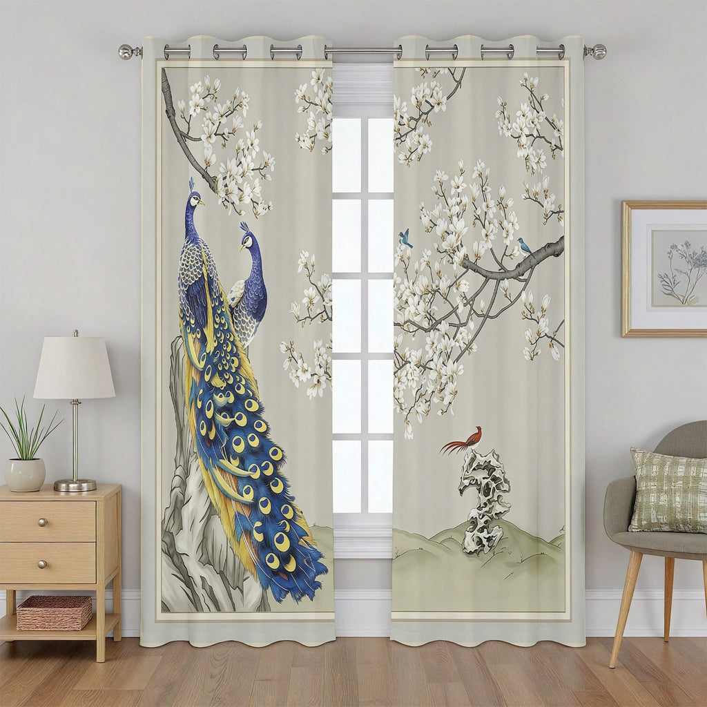 Chicken Curtains for Bedroom, Botanical Leave Chicken Curtains
