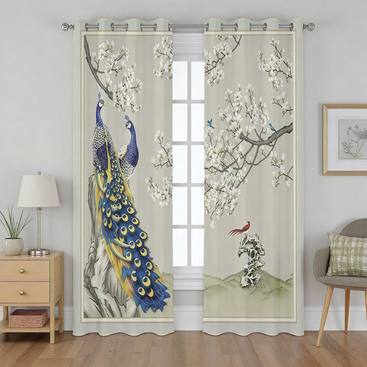Forest Deer Curtains, Jungle Safari Animal Curtains 84 Inch Length